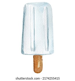 Ice cream on a stick vector imitation watercolor