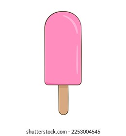 Ice cream on stick. Vector illustration. Cartoon