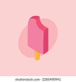 Ice cream on a stick vector icon. Delicious looking fast food