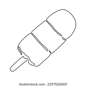 Ice cream on stick. Vector illustration