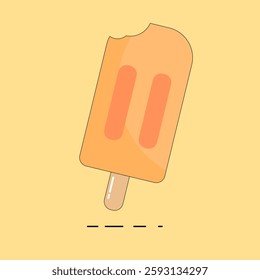 Ice cream on stick , vector illustration 