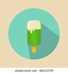 Ice cream on a stick Vector. Icon for web and mobile application. Flat design style.