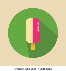 Ice cream on a stick Vector. Icon for web and mobile application. Flat design style.