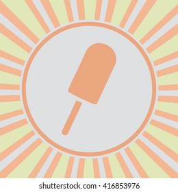 Ice cream on stick, vector icon