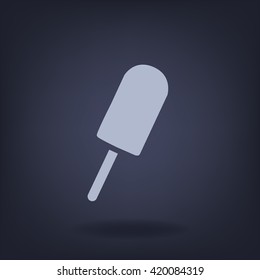 Ice cream on stick, vector icon