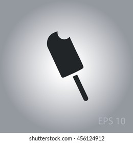 Ice cream on stick, vector icon