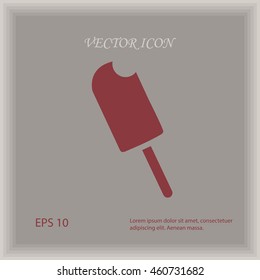Ice cream on stick, vector icon