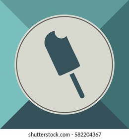 Ice cream on stick, vector icon