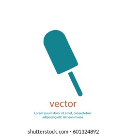 Ice cream on stick, vector icon