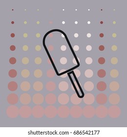 Ice cream on stick, vector icon