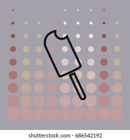 Ice cream on stick, vector icon