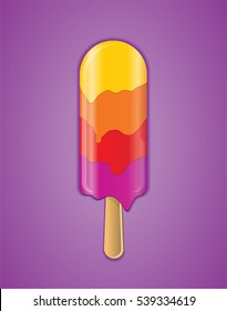 Ice cream on violet background. Illustration 10 version