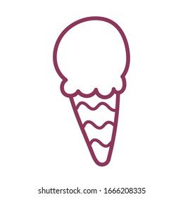 ice cream on white background, line style icon vector illustration design