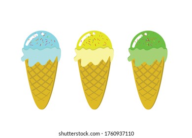 Ice cream on a white background
