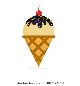 A ice cream on white background.