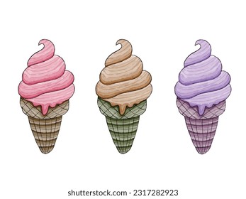 ice cream on white background. vector illustration.