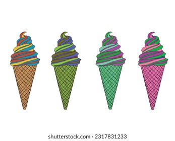 ice cream on white background. vector illustration.