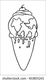 ice cream on white background