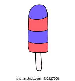 Ice cream on white background vector illustration. Cloth design, wallpaper, wrapping, textiles, paper, cards, invitations, holiday