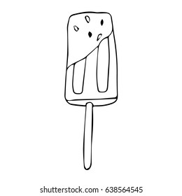 Ice cream on white background illustration. Cloth design, wallpaper, wrapping, textiles, paper, cards, invitations, holiday