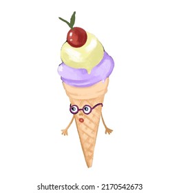 Ice cream on white  isolated background