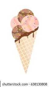 ice cream on white. vector illustration