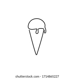 ice cream one line icon on white background