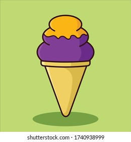 ice cream orange and grape flavor