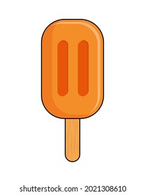 Ice Cream OrangeLolly Stick Illustrations