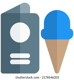 Ice cream and other desert items on menu chart