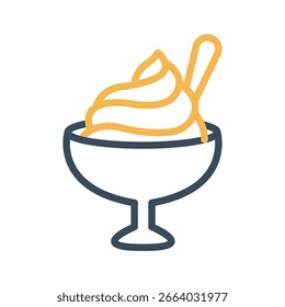 Ice cream Outline bold Vector Icon which can be easily modified or Edited 