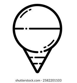 Ice Cream Outline Icon Isolated On White Background