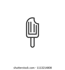 Ice cream outline icon. linear style sign for mobile concept and web design. popsicle bite simple line vector icon. Symbol, logo illustration. Pixel perfect vector graphics