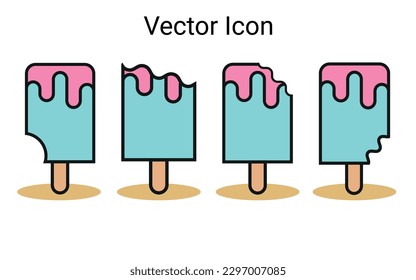 Icono de contorno de helado. signo de estilo lineal para concepto móvil y diseño web. Icono de vector de línea simple popsicle. Símbolo, ilustración del logotipo. Gráficos vectoriales perfectos para píxeles