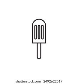 Ice cream outline icon. Popsicle simple line illustration on white background..eps