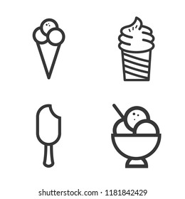 Ice Cream Outline Icon Set Stock Vector (Royalty Free) 1181842429 ...