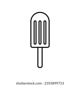 Eiscreme-Umriss-Symbol. einfache Linie, Vektorgrafik auf weißem Hintergrund..eps