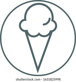 Ice cream outline icon. Vector illustration