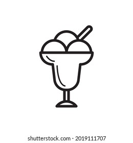 Ice Cream Outline Icon Vector Illustration