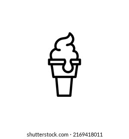 Ice Cream With Outline Line Vector