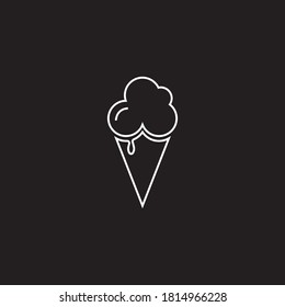 ice cream outline logo template icon design