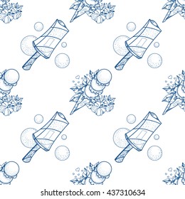 Ice cream outline seamless pattern for design surface. Desserts and sweets theme.