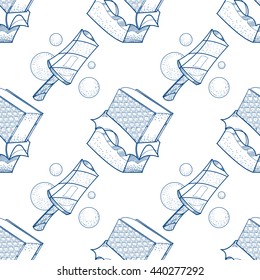 Ice cream outline seamless pattern for design surface. Desserts and sweets theme.