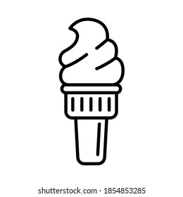  Ice cream. Outline simple vector icon. Icon, symbol, geometric, doodle. 