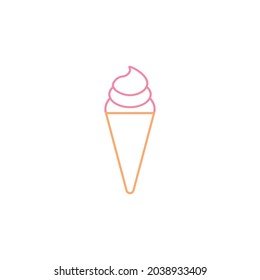 ice cream outline, thin, flat, digital icon for web and mobile	