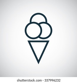 ice cream outline, thin, flat, digital icon for web and mobile