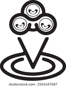 Ice cream outline vector icon, silhouette, ice cream icon, ice cream line art, ice cream vector, food vector.