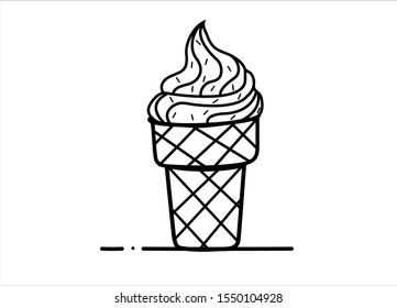 Ice cream outlined sketch - Ice cream 