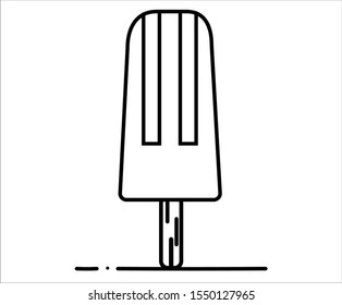 Ice cream - outlined uncolored ice cream sketch 