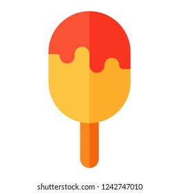 ice cream oval with melt flat icon